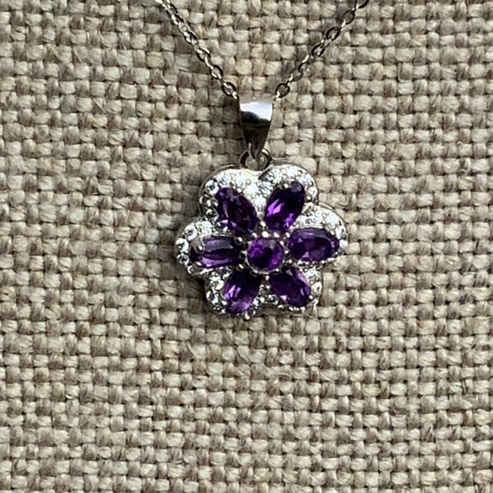 AMETHYST 925 STERLING SILVER NECKLACE